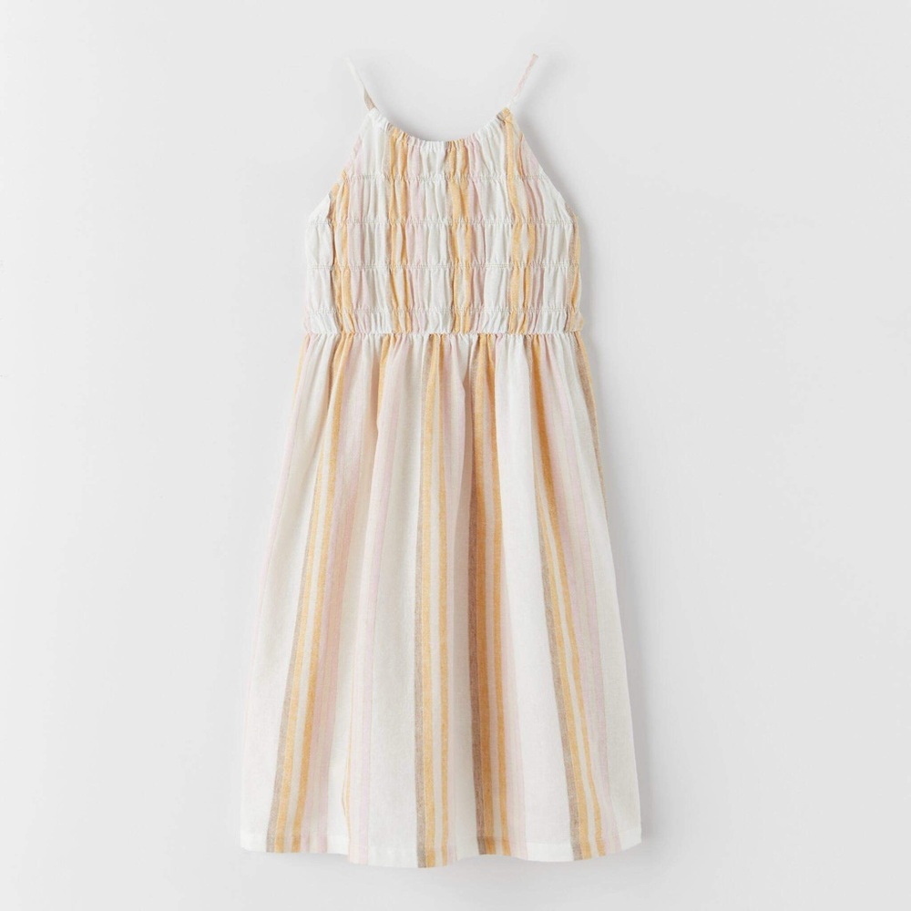 Zara Kids Dress with Cream and Orange Stripes